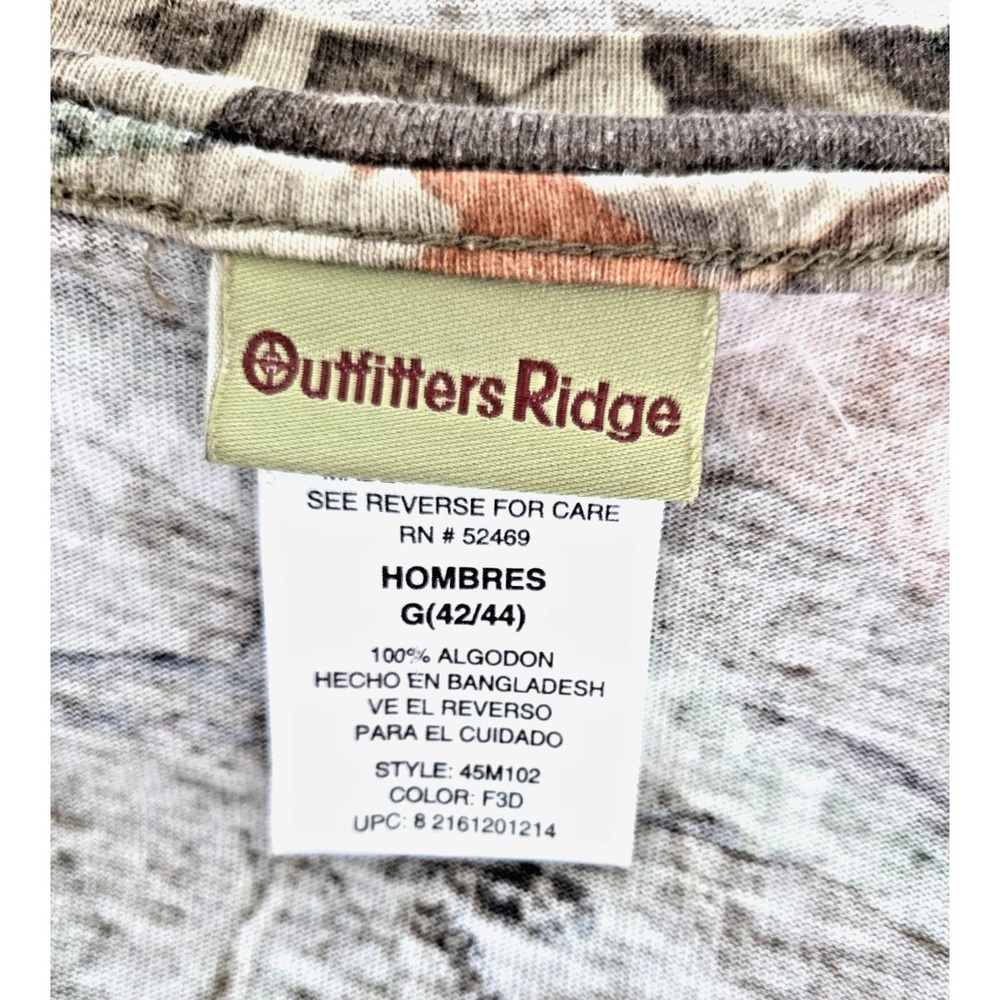 Outfitters Ridge Camo Fusion 3D Long Sleeve Hunting Shirt Mock neck Men L Cotton
